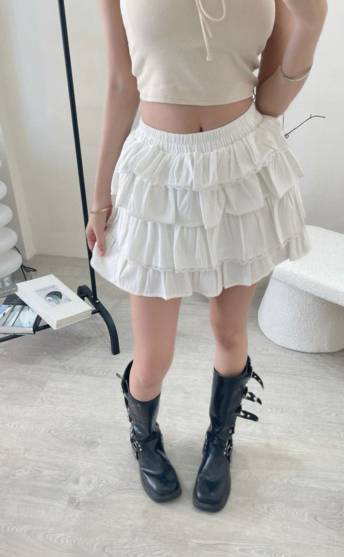 Women Tiered Ruffle Mini Skirts